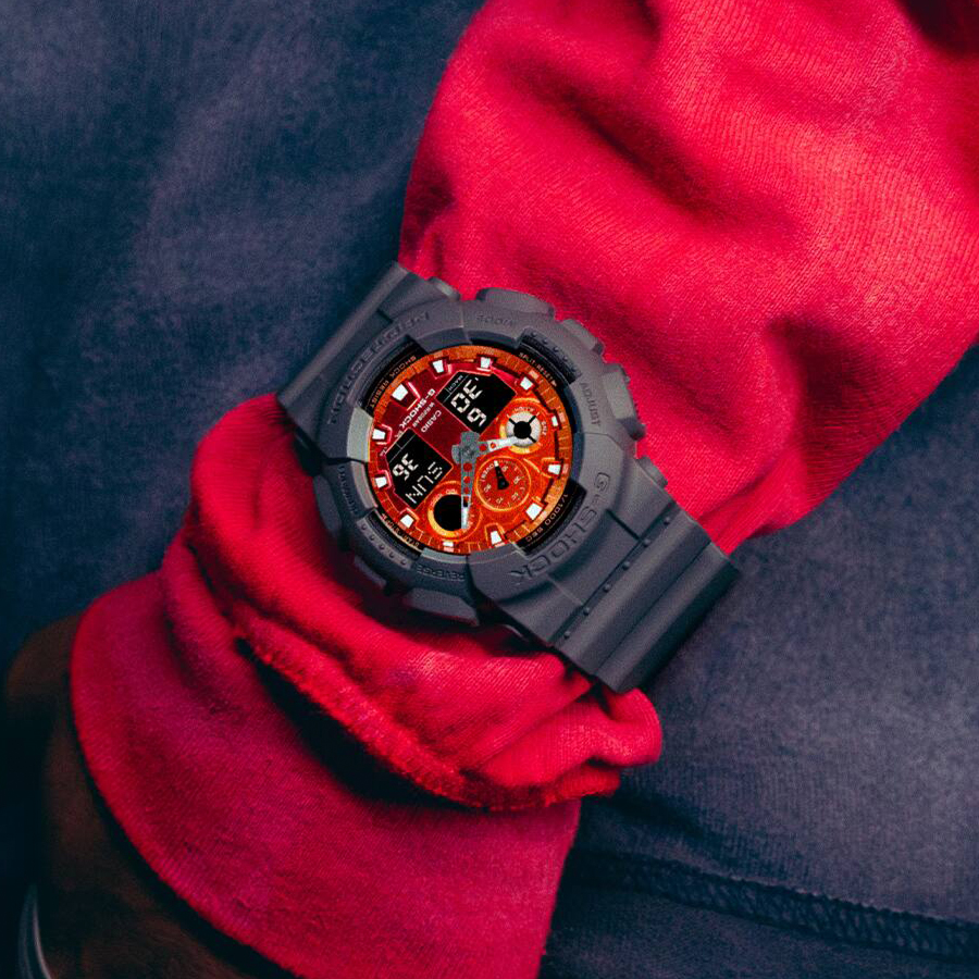 G-SHOCK 電池新品 GA-100L オレンジ　ブラック 2色ベルト 電池寿命が約10年！？長寿命型のG-SHOCK|スタッフブログ|小林時計店