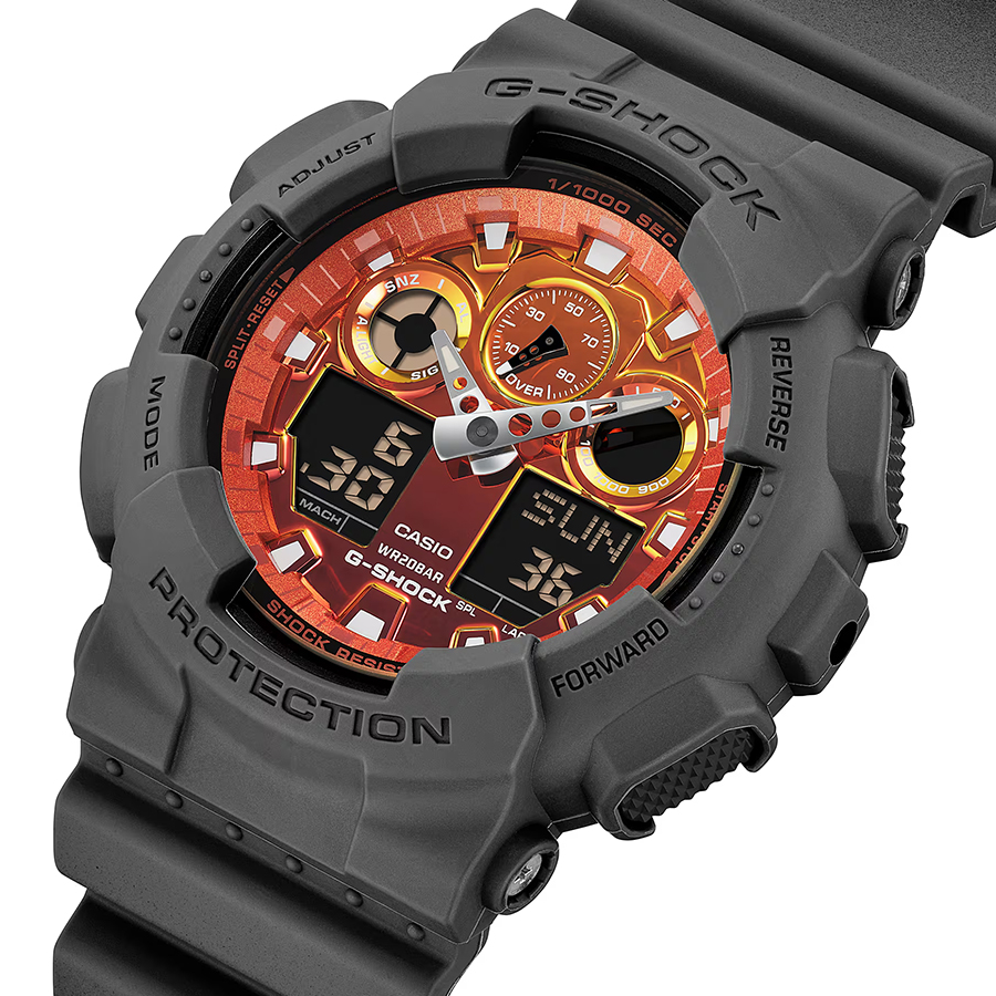G-SHOCK フレイムインサイド フレイムオレンジ GA-100FL-8AJF メンズ