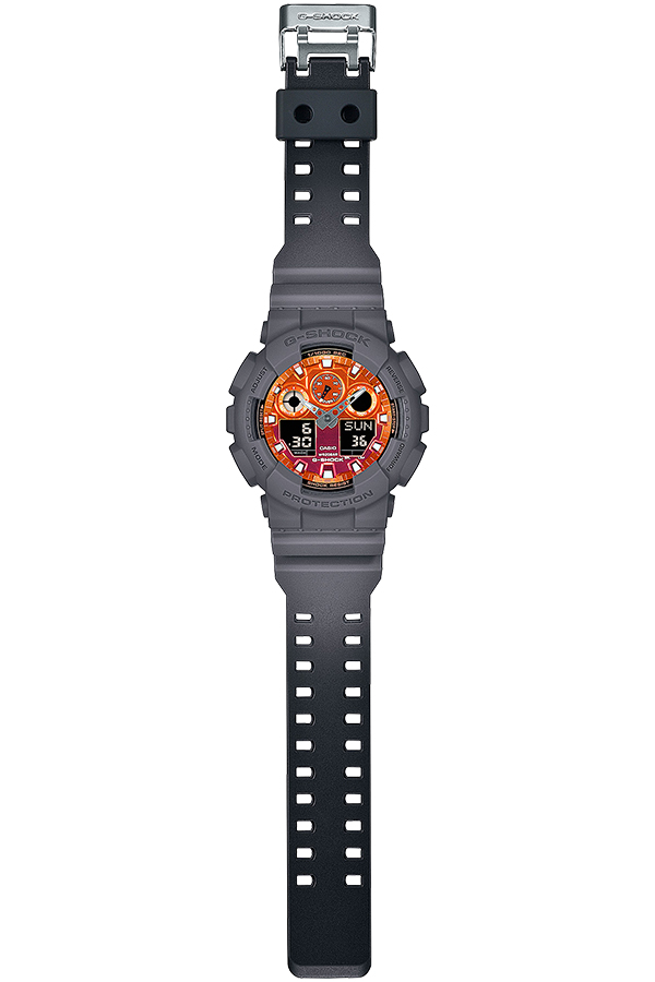 G-SHOCK フレイムインサイド フレイムオレンジ GA-100FL-8AJF メンズ
