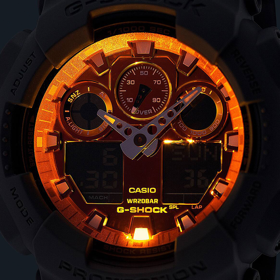 G-SHOCK フレイムインサイド フレイムオレンジ GA-100FL-8AJF メンズ