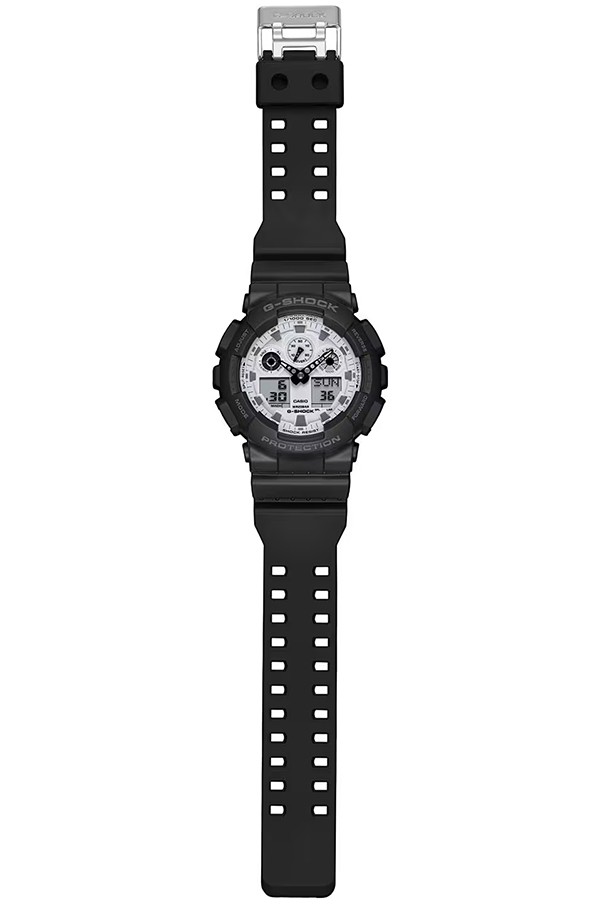 G-SHOCK ブラック&ブリリアントホワイト GA-100WD-1AJF メンズ 腕時計