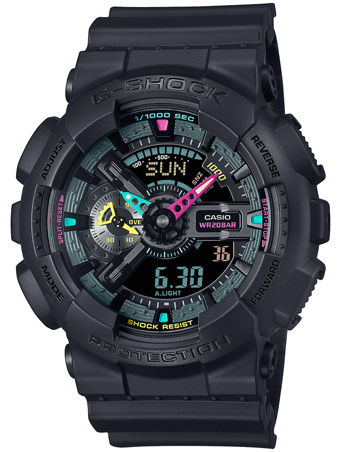 G-SHOCK Multi Fluorescent color 蛍光色デザイン GA-110MF-1AJF メンズ 腕時計 電池式 アナデジ ビッグケース 反転液晶 国内正規品 カシオ｜theclockhouse｜02