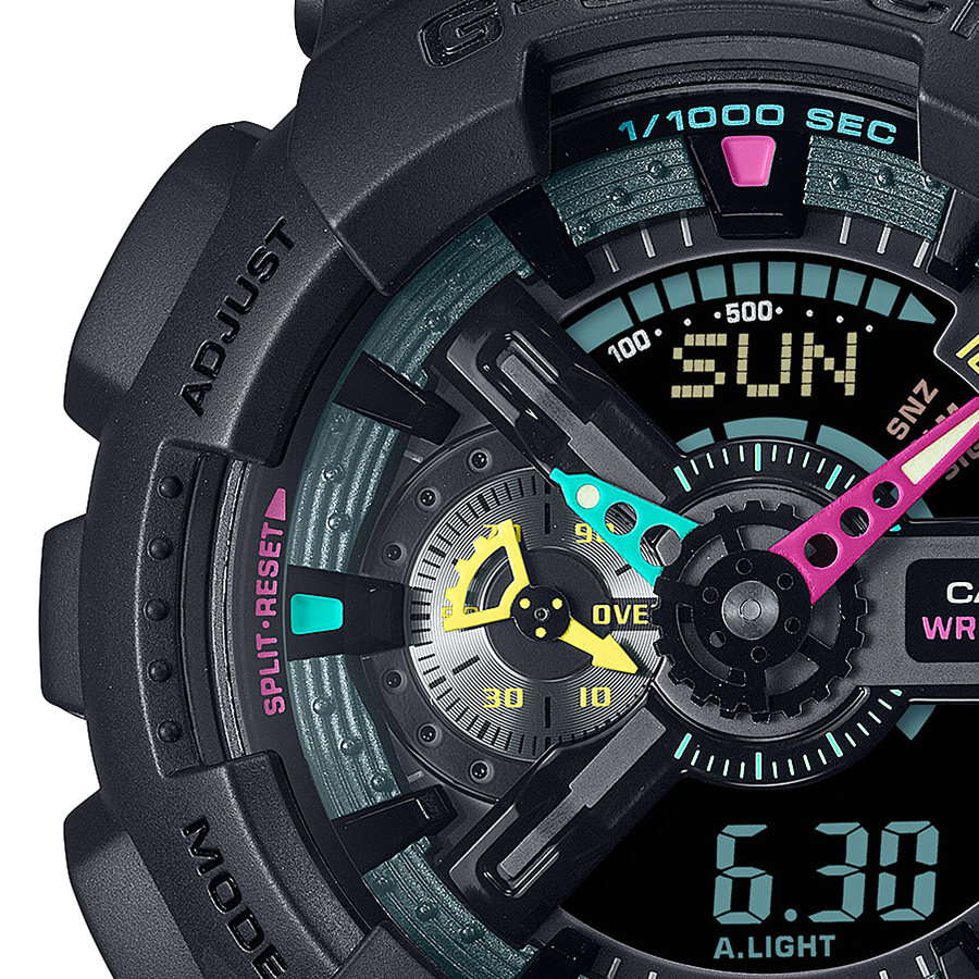 G-SHOCK Multi Fluorescent color 蛍光色デザイン GA-110MF-1AJF メンズ 腕時計 電池式 アナデジ ビッグケース 反転液晶 国内正規品 カシオ｜theclockhouse｜04