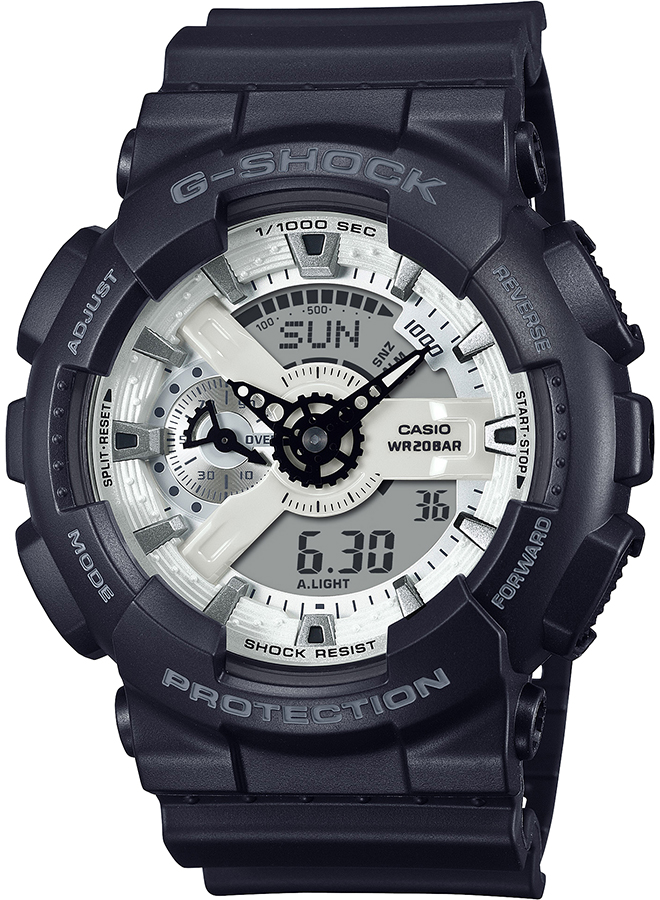 G-SHOCK ブラック&ブリリアントホワイト GA-110WD-1AJF メンズ 腕時計