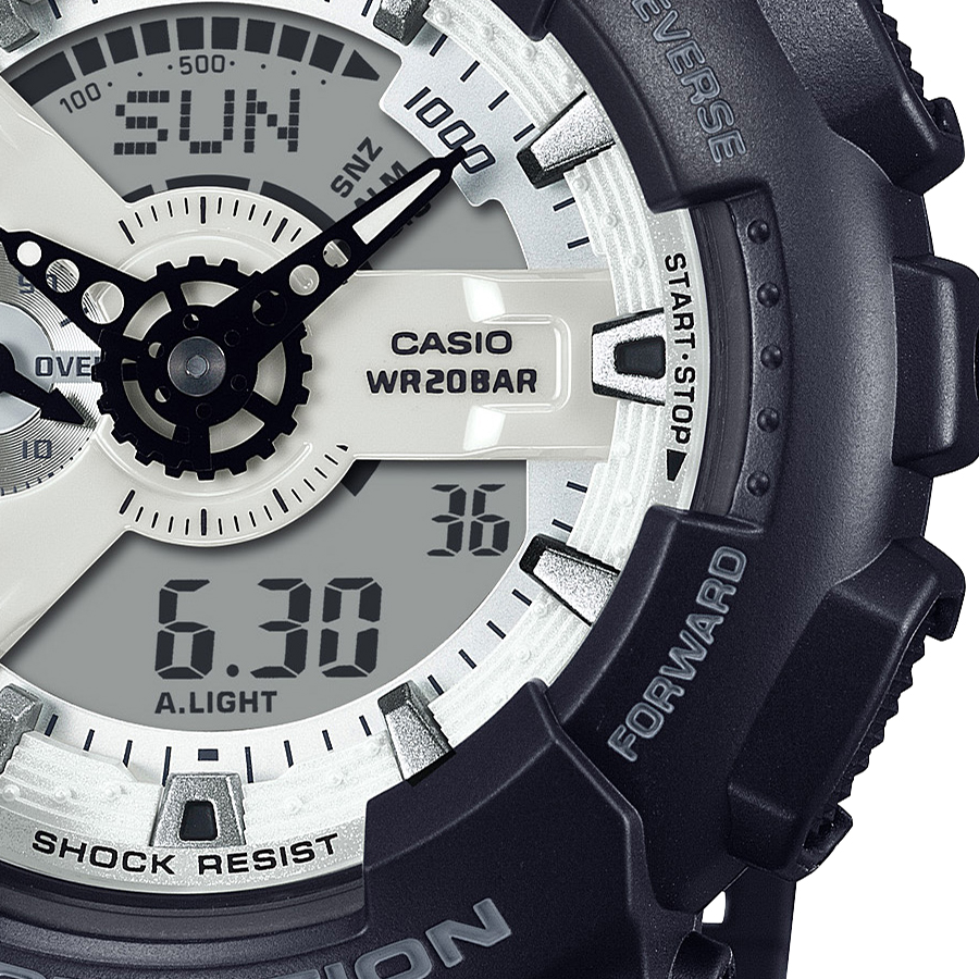 G-SHOCK ブラック&ブリリアントホワイト GA-110WD-1AJF メンズ 腕時計 電池式 ビッグケース アナデジ 樹脂バンド 国内正規品 カシオの画像