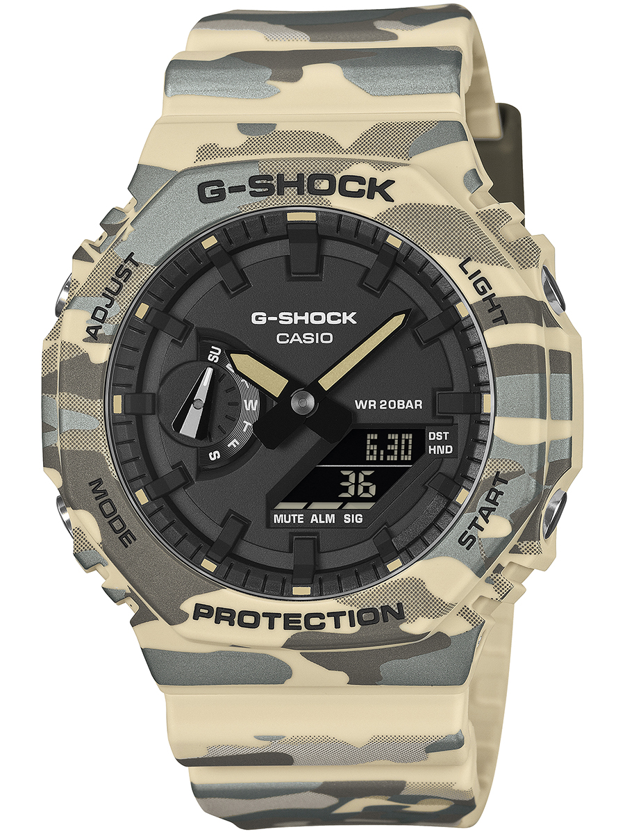 G-SHOCK 2月6日発売 カモフラージュ ベージュ GA-2100CM-5AJF メンズ
