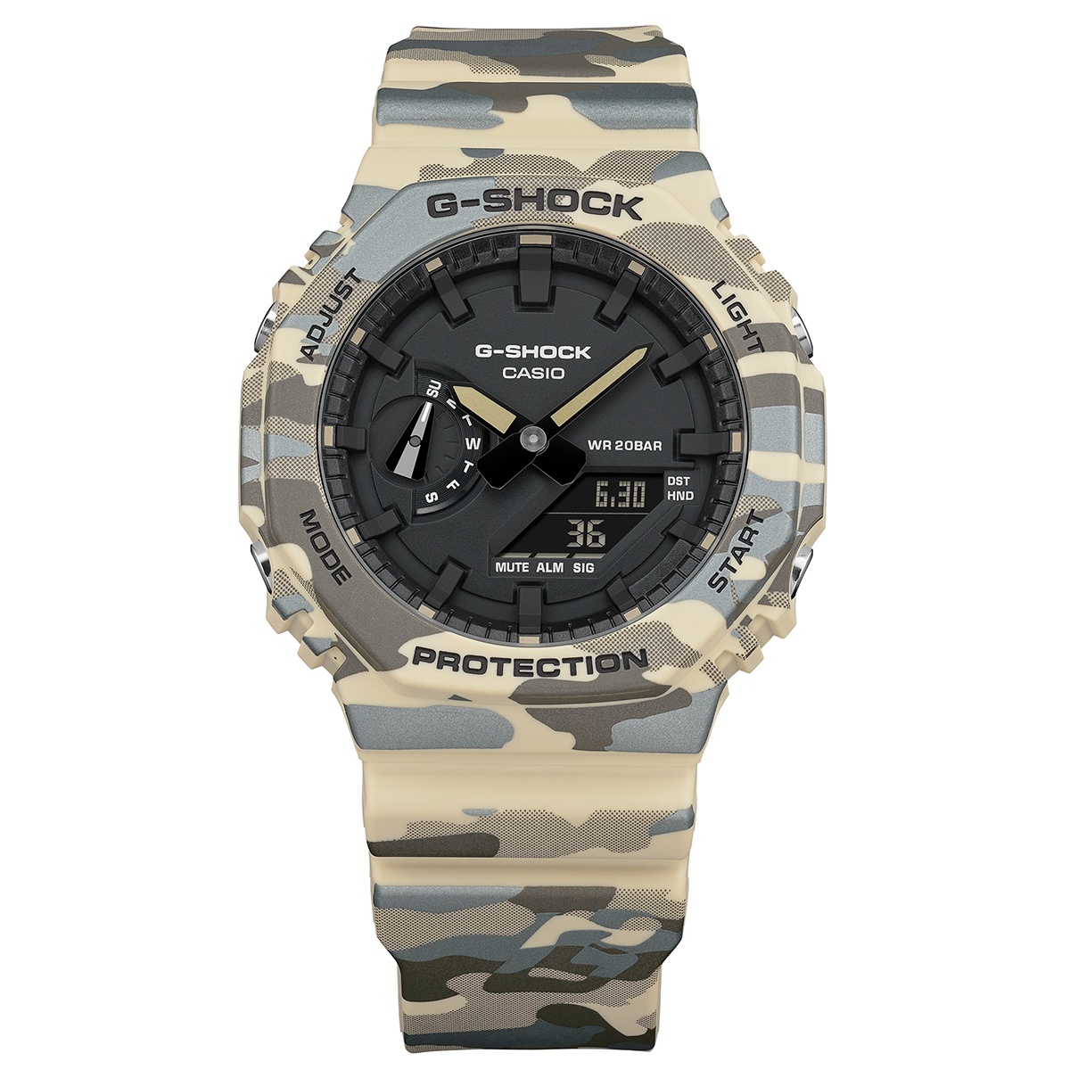 G-SHOCK カモフラージュ ベージュ GA-2100CM-5AJF メンズ 腕時計 電池