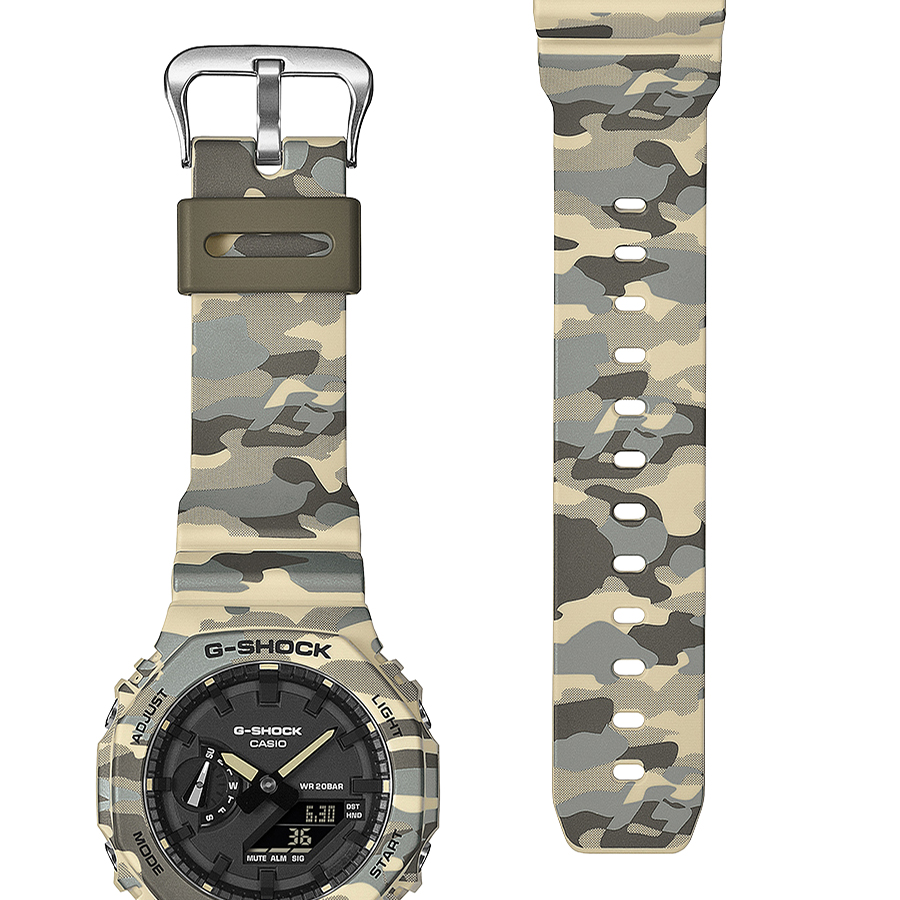 G-SHOCK 2月6日発売 カモフラージュ ベージュ GA-2100CM-5AJF メンズ