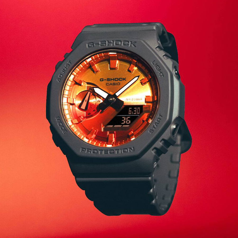G-SHOCK フレイムインサイド フレイムオレンジ GA-2100FL-8AJF メンズ