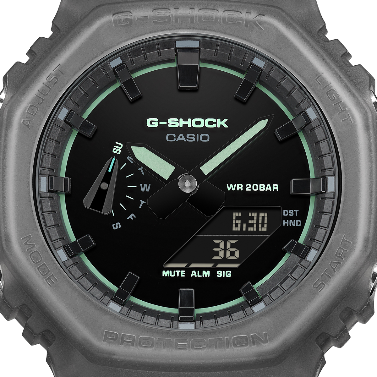G-SHOCK スモークライト クリーンサーフェスダイヤル GA-2100K-1AJF