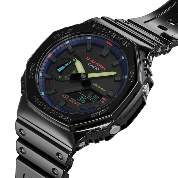 G-SHOCK ヴァーチャルレインボー Gamer’s RGBシリーズ GA-2100RGB-1AJF メンズ 腕時計 電池式 反転液晶 国内正規品  カシオ