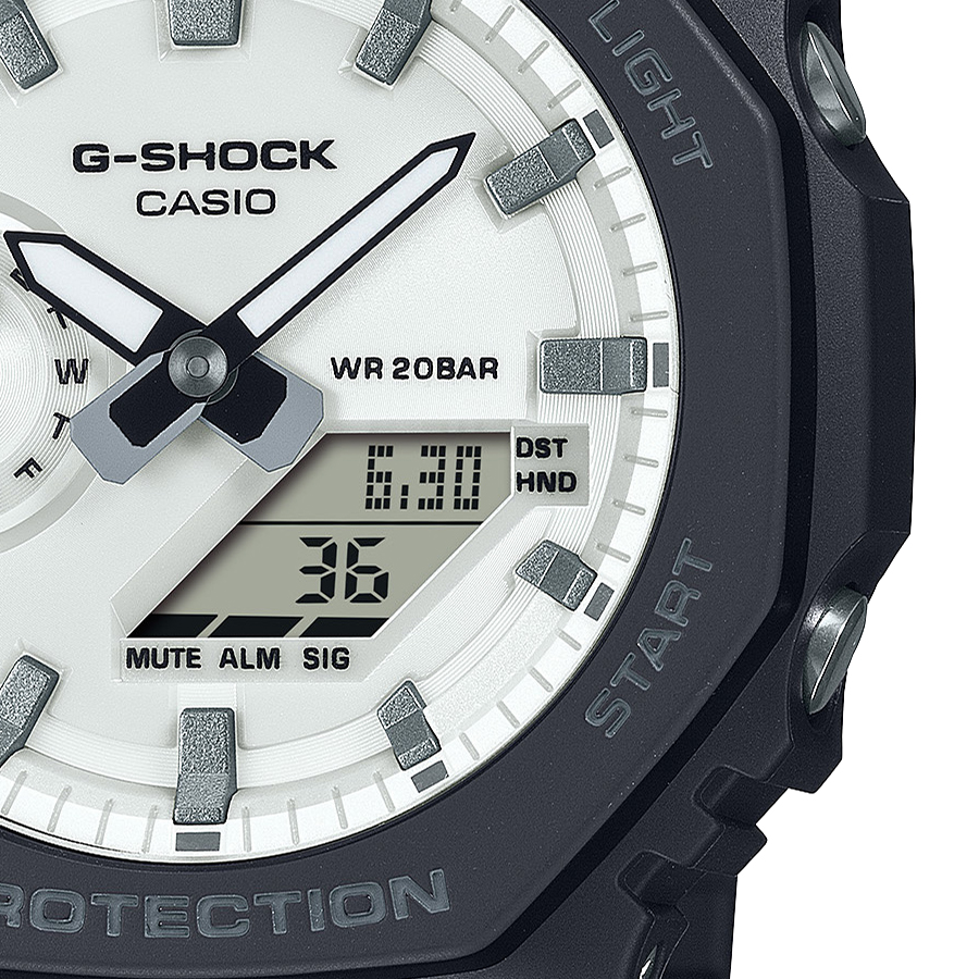 G-SHOCK ブラック&ブリリアントホワイト GA-2100WD-1AJF メンズ 腕時計