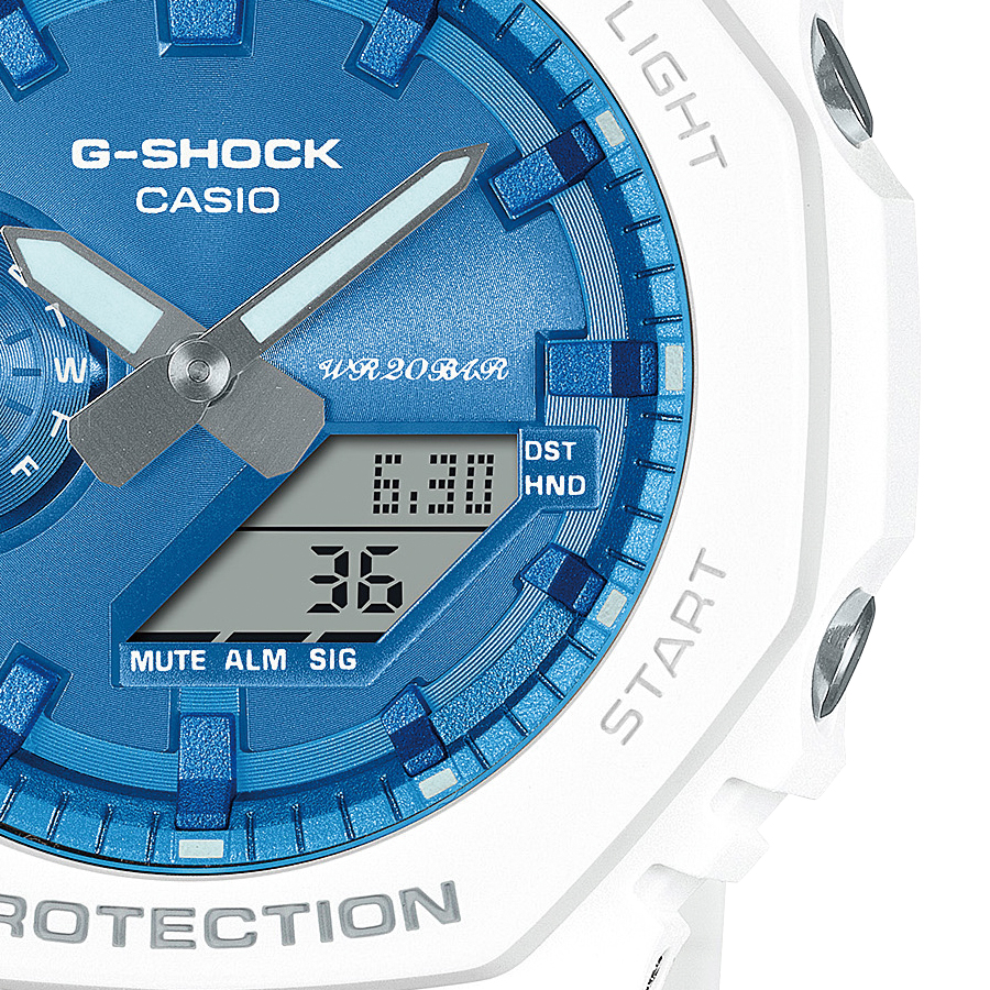 G-SHOCK プレシャスハートセレクション 2023 冬の煌めき GA-2100WS-7AJF メンズ 腕時計 アナデジ ブルー ホワイト  国内正規品 カシオーク