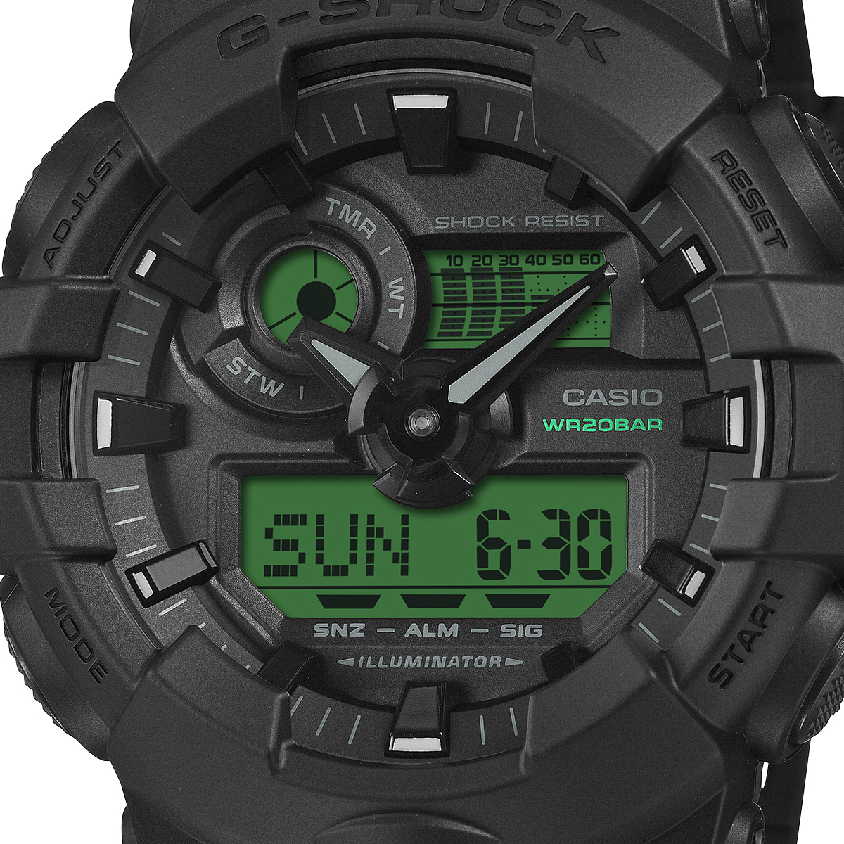 G-SHOCK 4月10日発売 ブラック&エレクトログリーン GA-700BEG-1AJF