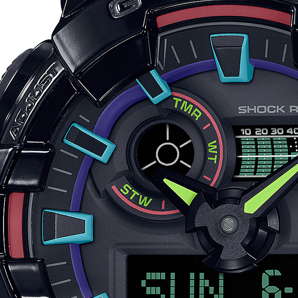G-SHOCK ヴァーチャルレインボー Gamer’s RGBシリーズ GA-700RGB-1AJF メンズ 腕時計 電池式 アナデジ 反転液晶 国内正規品 カシオ｜theclockhouse｜04