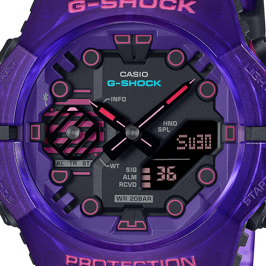 G-SHOCK サイバーシリーズ GA-B001CBRS-6AJF メンズ 腕時計 電池式 Bluetooth アナデジ パープル スケルトン  反転液晶 国内正規品 カシオ