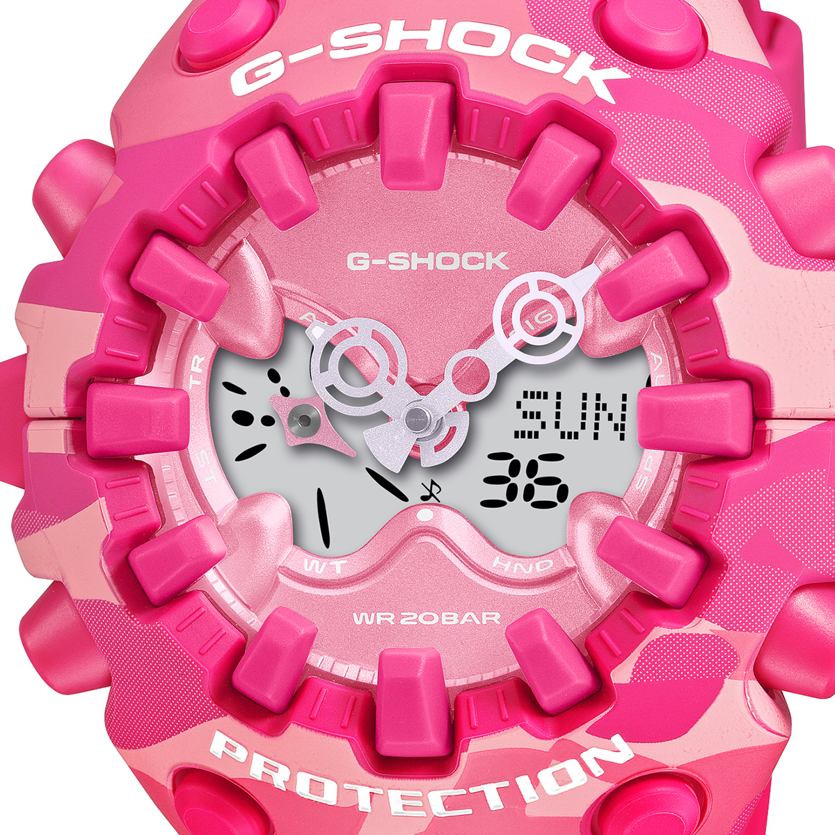 G-SHOCK ボールドカモシリーズ カラーカモフラージュ ピンク GA-V01CMG