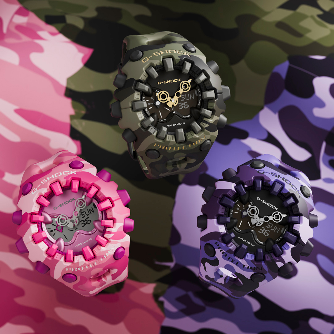 G-SHOCK ボールドカモシリーズ カラーカモフラージュ パープル GA