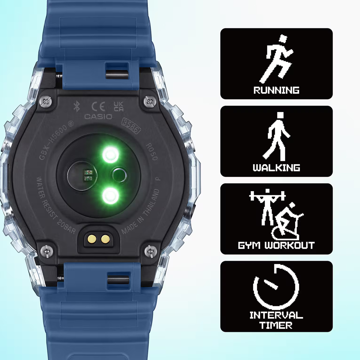G-SHOCK 5月15日発売 G-LIDE 心拍計測 歩数計測 GBX-H5600-1JR メンズ