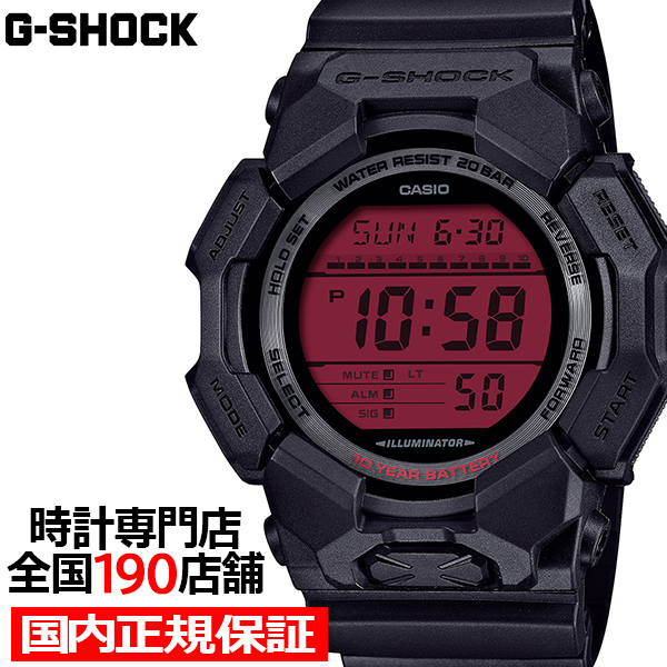 5月16日発売 G-SHOCK ブラック&ボールドレッド 10年バッテリー ビッグケース GD-010BBR-1JF メンズ 腕時計 電池式 デジタル カラー液晶 国内正規品 カシオ | G-SHOCK