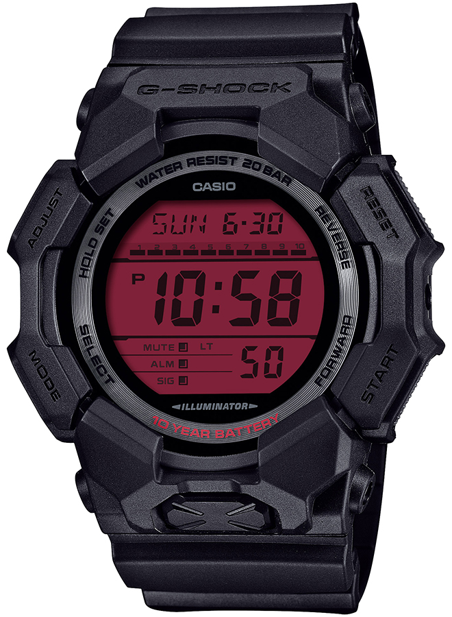 5月16日発売 G-SHOCK ブラック&ボールドレッド 10年バッテリー ビッグケース GD-010BBR-1JF メンズ 腕時計 電池式 デジタル カラー液晶 国内正規品 カシオ | G-SHOCK | 01