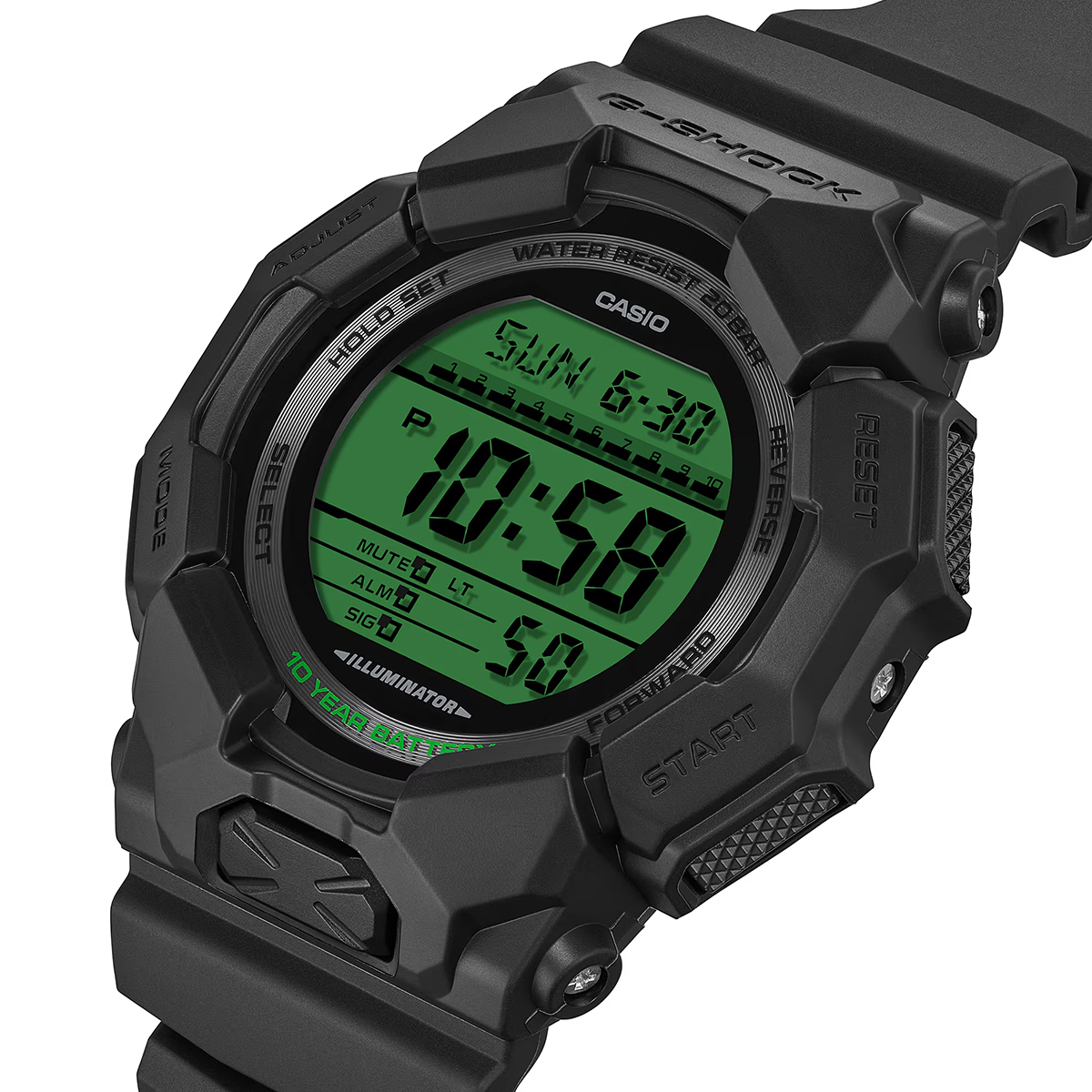 G-SHOCK 4月10日発売 ブラック&エレクトログリーン 10年バッテリー