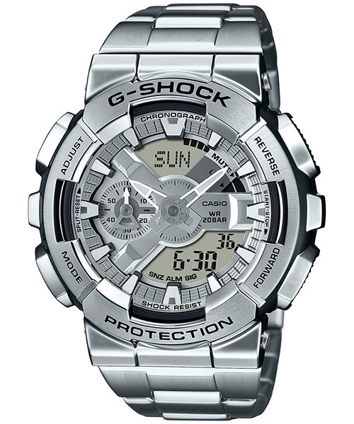 CASIO　G-SHOCK アナデジ　GM-110　メタルカバード　ステンレス G-SHOCK メタルカバード シルバー GM-110-1AJF メンズ アナデジ