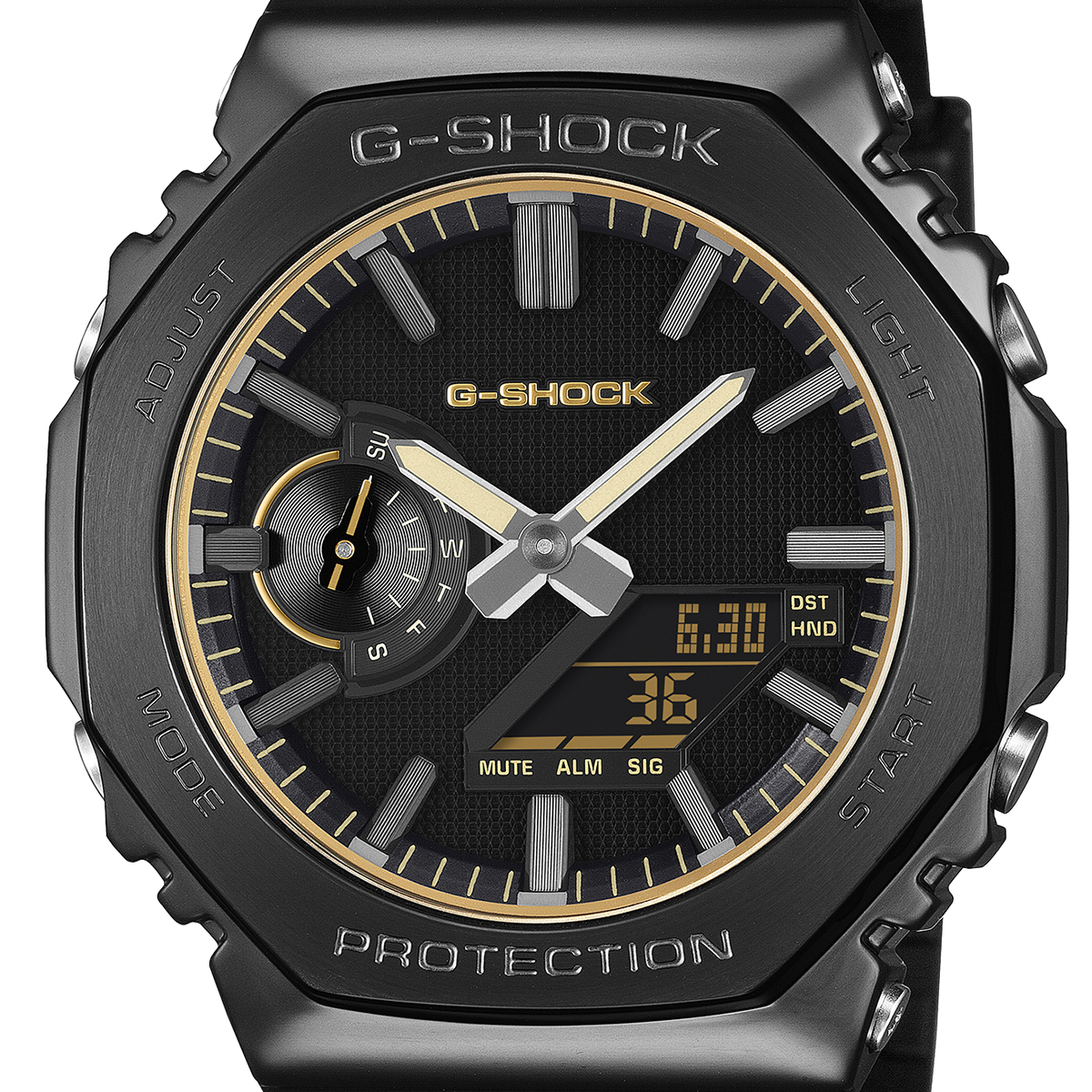 6月19日発売/予約 G-SHOCK メタルカバード リュクスブラック GM-2100LXB-1A9JF メンズ 腕時計 電池式 アナデジ 樹脂バンド 反転液晶 国内正規品 カシオの画像