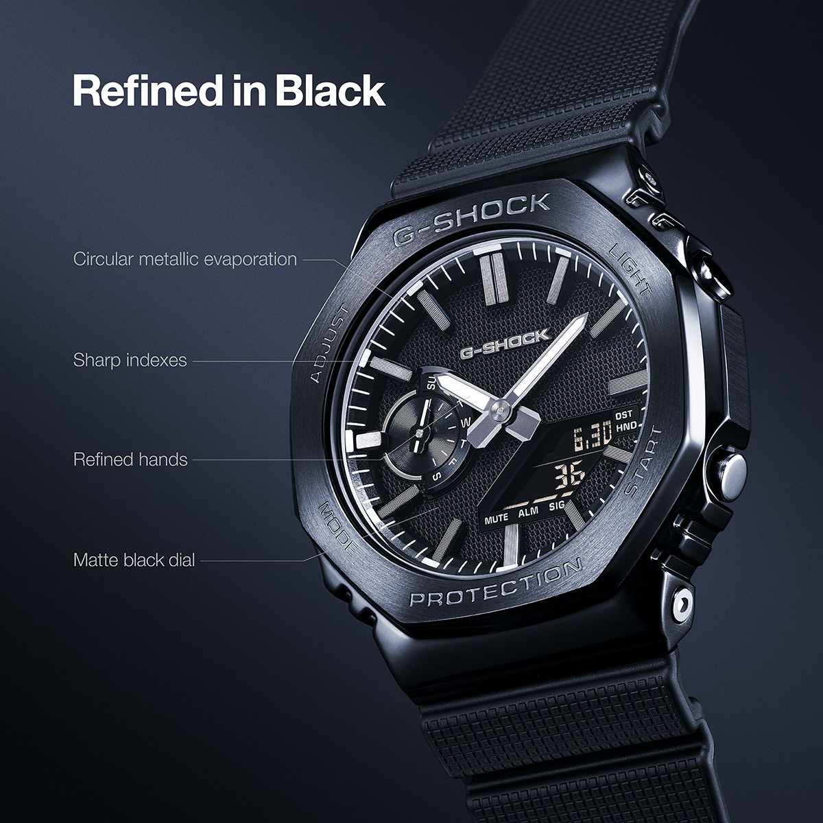 6月19日発売/予約 G-SHOCK メタルカバード リュクスブラック GM-2100LXB-1AJF メンズ 腕時計 電池式 アナデジ 樹脂バンド 反転液晶 国内正規品 カシオの画像