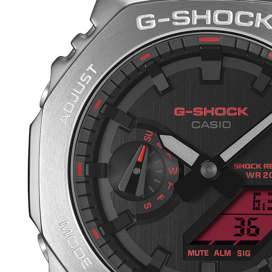 G-SHOCK メタルカバード ファインメタリック シルバー GM-2100YRA-8AJF メンズ 腕時計 電池式 オクタゴン カラー液晶 国内正規品 カシオの画像