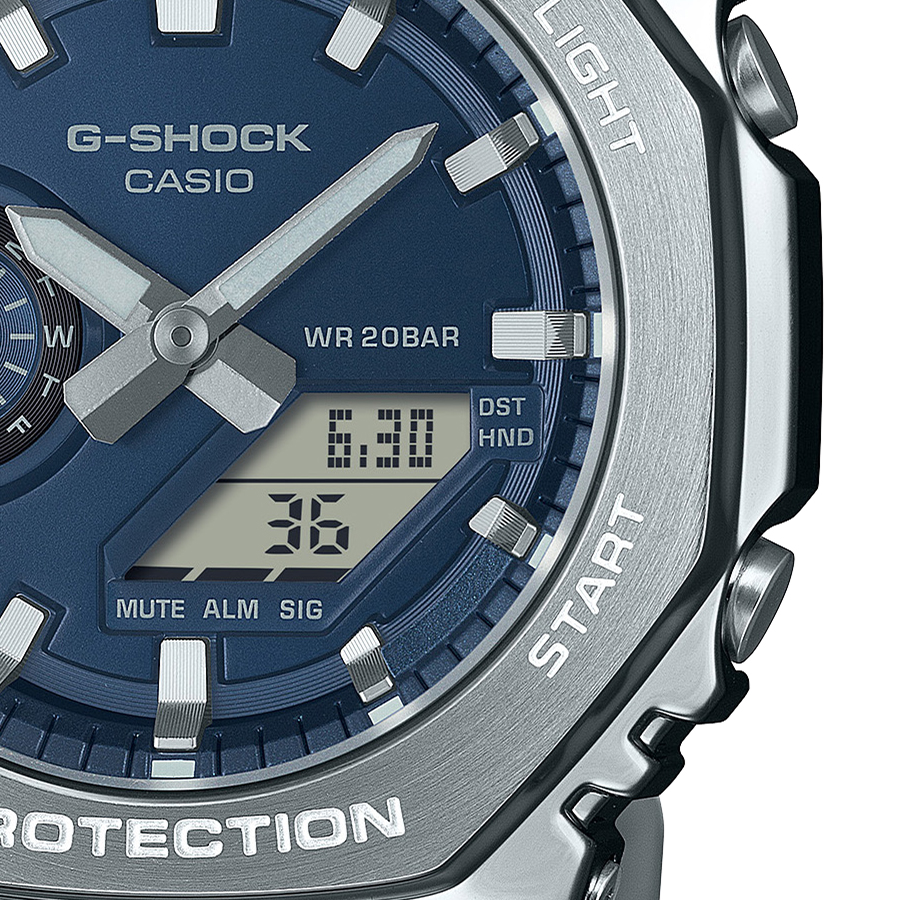 G-SHOCK メタルカバード GM-2110D-2BJF メンズ 腕時計 電池式 アナデジ オクタゴン メタルバンド ネイビー 国内正規品 カシオの画像