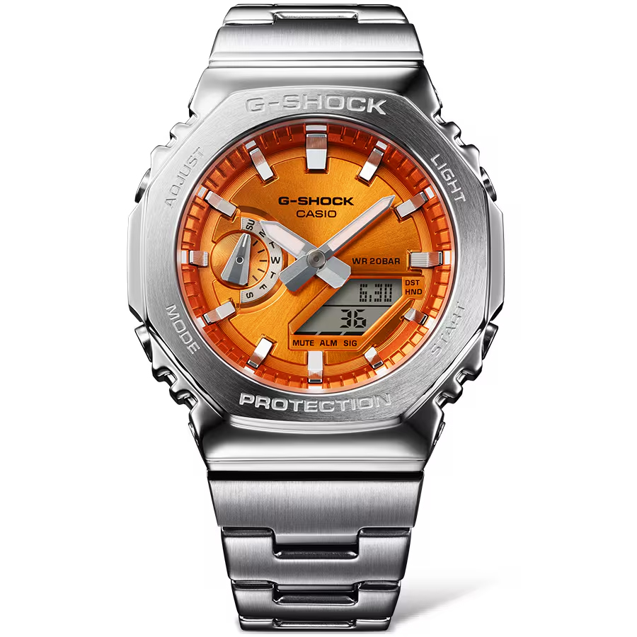 G-SHOCK メタルカバード GM-2110D-4AJF メンズ 腕時計 電池式 アナデジ オクタゴン メタルバンド オレンジ 国内正規品 カシオの画像