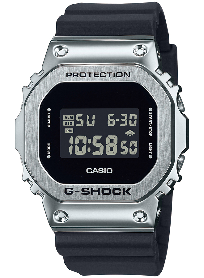 G-SHOCK メタルカバード 5600 GM-5600U-1JF メンズ 腕時計 電池式 デジタル スクエア シルバー 反転液晶 国内正規品 カシオ｜theclockhouse｜02