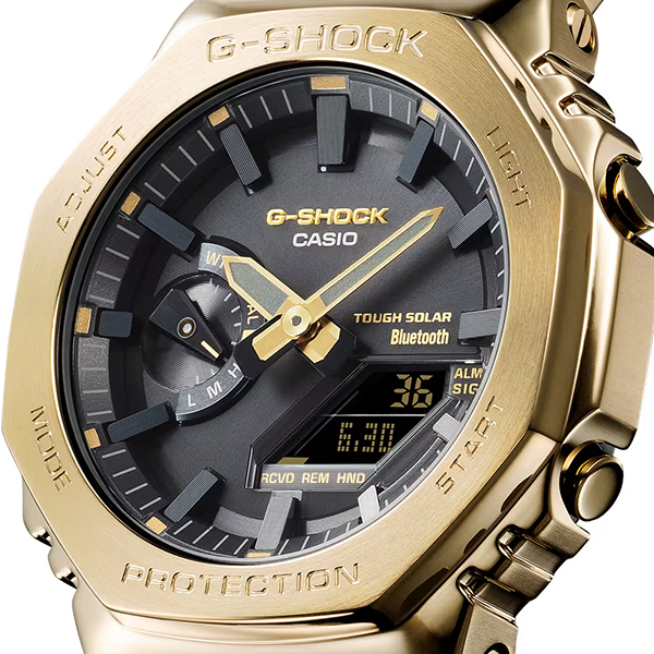 G-SHOCK フルメタル 2100シリーズ オクタゴン ゴールド GM-B2100GD-9AJF メンズ 腕時計 ソーラー Bluetooth  アナデジ 反転液晶 日本製 国内正規品 カシオ 八角形