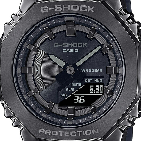 G-SHOCK ミッドサイズ メタルベゼル GM-S2100B-8AJF メンズ レディース 腕時計 電池式 アナデジ ブラック 国内正規品 八角形