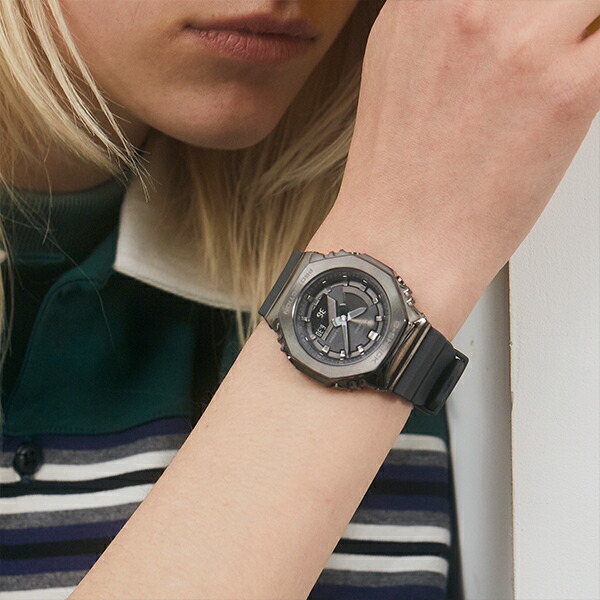 G-SHOCK ミッドサイズ メタルベゼル GM-S2100B-8AJF メンズ レディース 腕時計 電池式 アナデジ ブラック 国内正規品  カシオーク 八角形