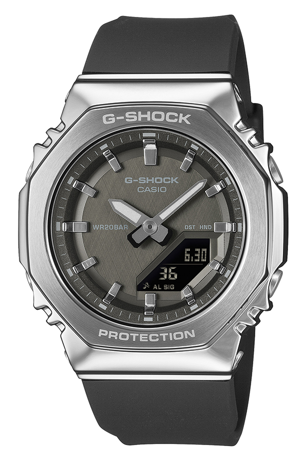 G-SHOCK ミッドサイズ メタルカバード GM-S2110-1A1JF メンズ レディース 腕時計 電池式 アナデジ オクタゴン ブラック 国内正規品 カシオの画像