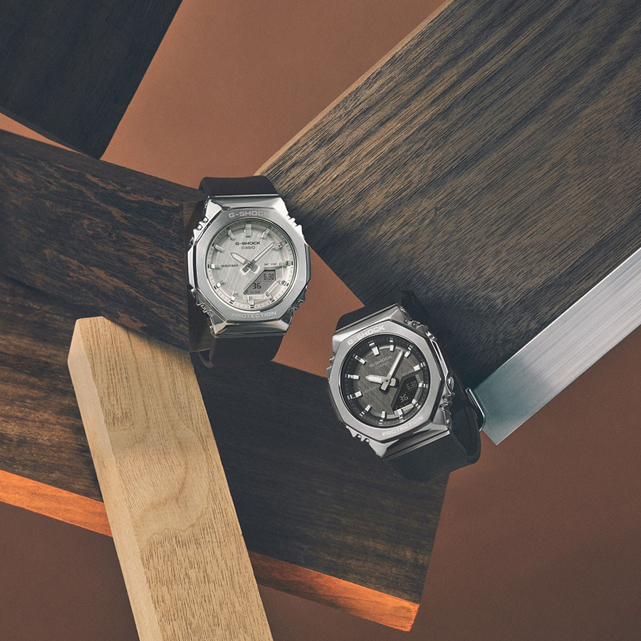 G-SHOCK ミッドサイズ メタルカバード GM-S2110-1A1JF メンズ レディース 腕時計 電池式 アナデジ オクタゴン ブラック 国内正規品 カシオの画像