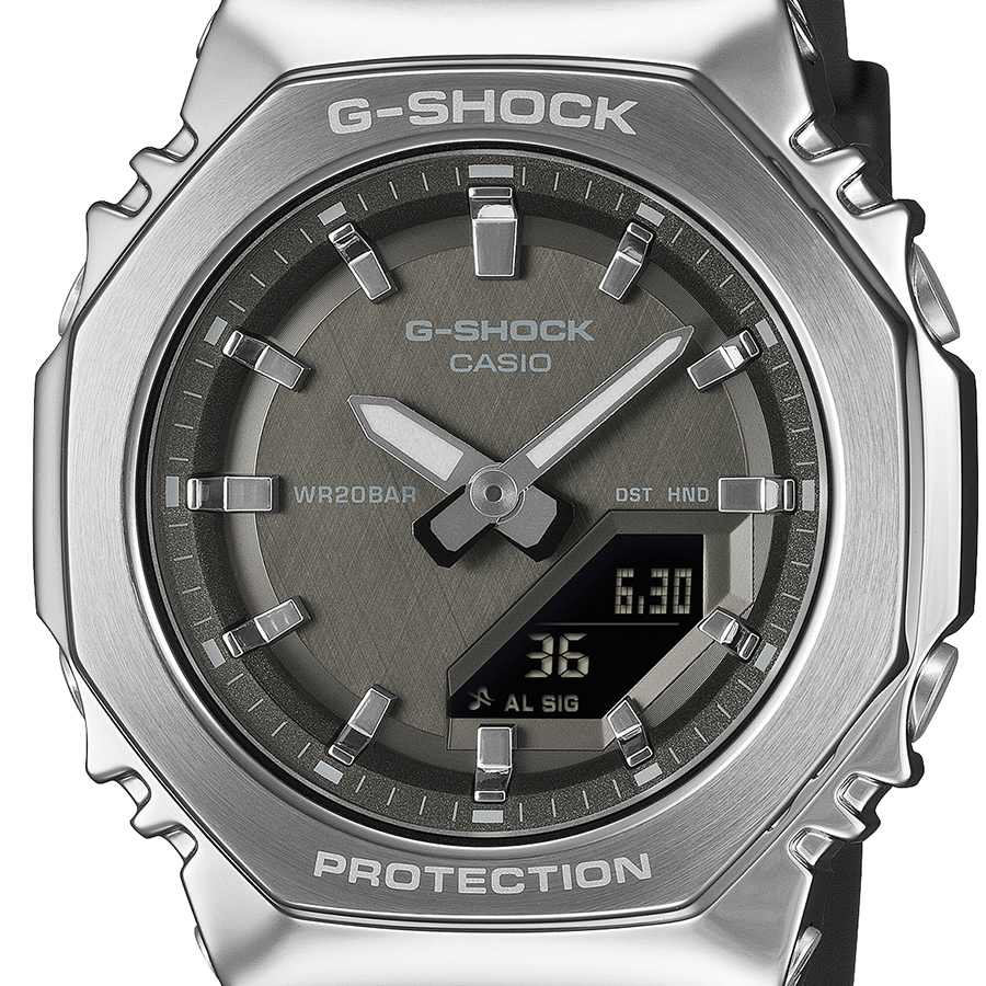 G-SHOCK ミッドサイズ メタルカバード GM-S2110-1A1JF メンズ レディース 腕時計 電池式 アナデジ オクタゴン ブラック 国内正規品 カシオの画像