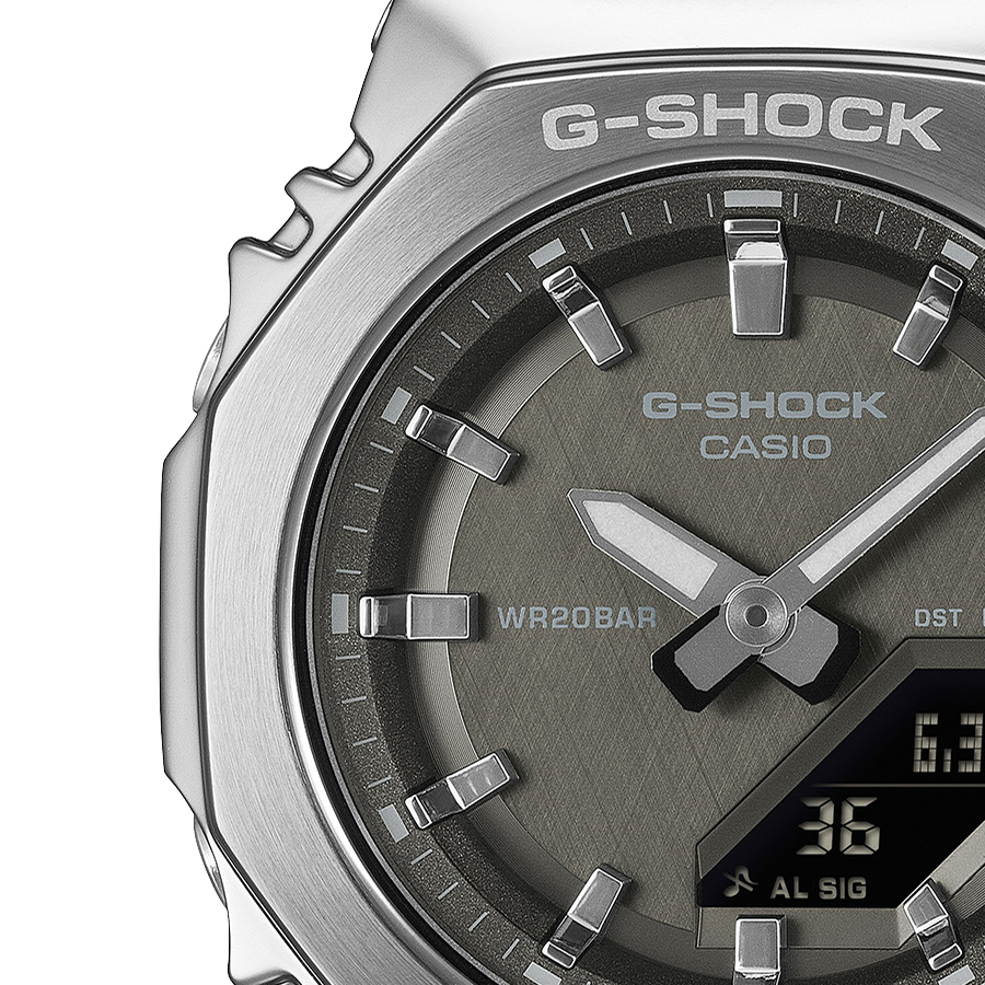 G-SHOCK ミッドサイズ メタルカバード GM-S2110-1A1JF メンズ レディース 腕時計 電池式 アナデジ オクタゴン ブラック 国内正規品 カシオの画像