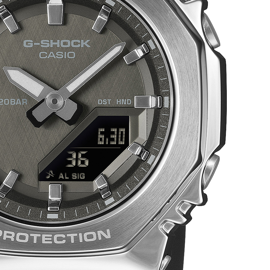 G-SHOCK ミッドサイズ メタルカバード GM-S2110-1A1JF メンズ レディース 腕時計 電池式 アナデジ オクタゴン ブラック 国内正規品 カシオの画像