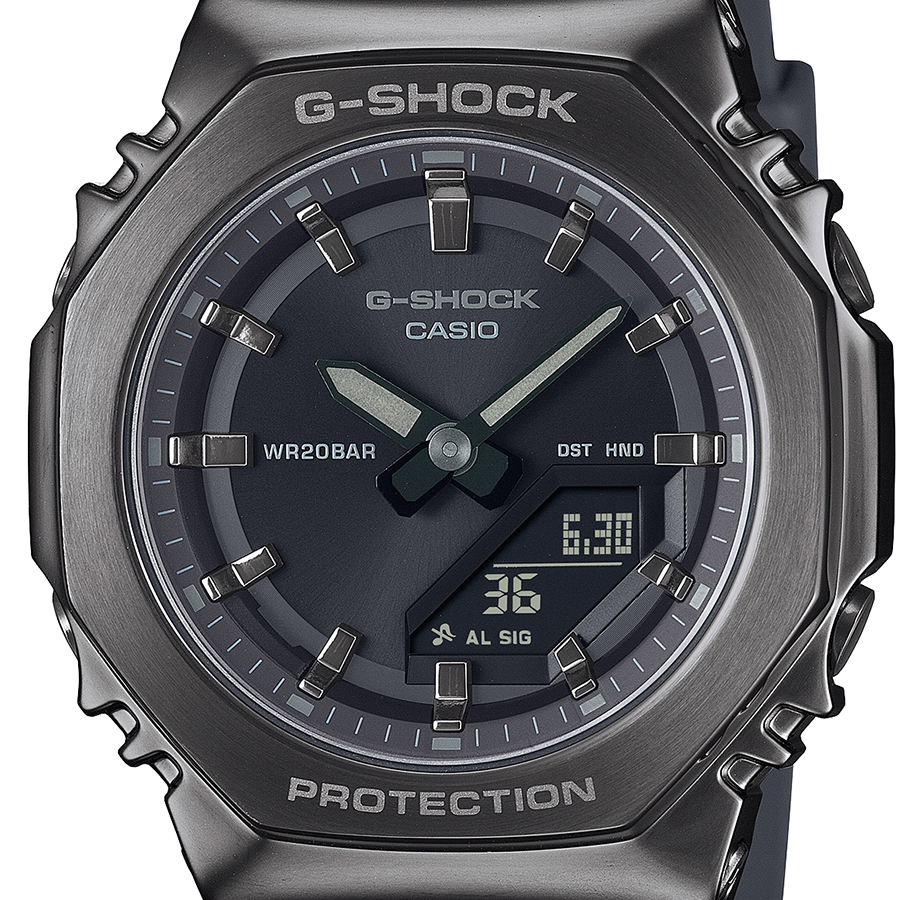G-SHOCK ミッドサイズ メタルカバード GM-S2110B-8AJF メンズ レディース 腕時計 電池式 アナデジ オクタゴン ダークグレー 樹脂バンド カシオの画像