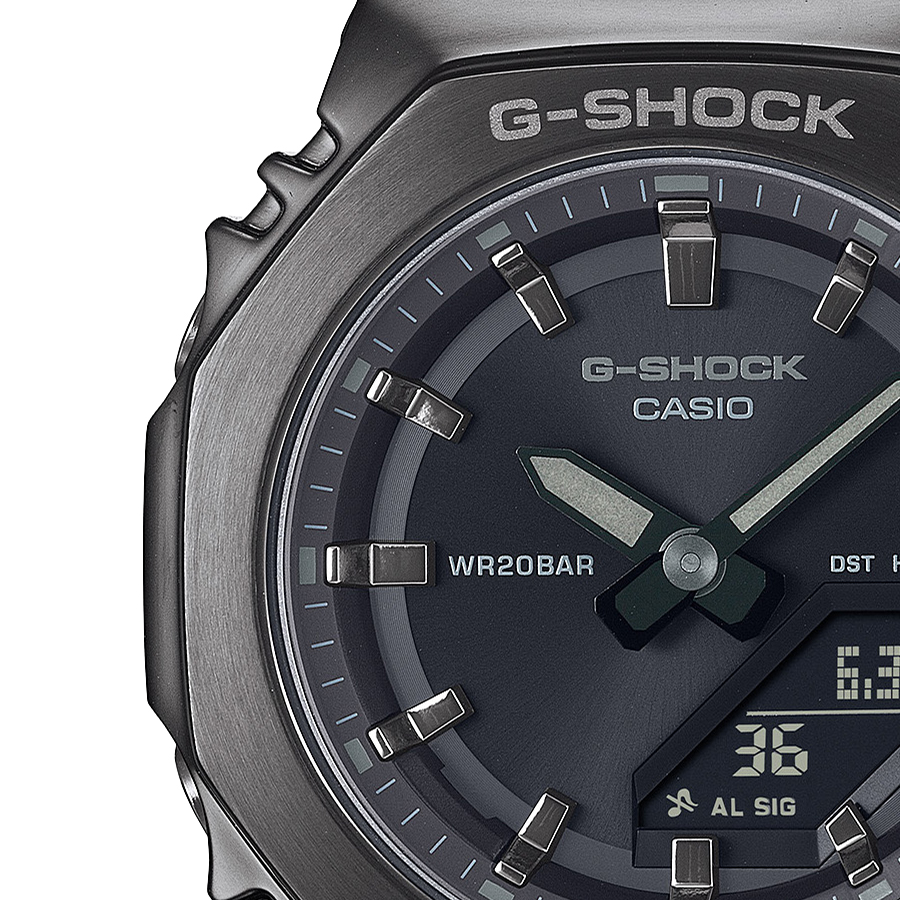 G-SHOCK ミッドサイズ メタルカバード GM-S2110B-8AJF メンズ レディース 腕時計 電池式 アナデジ オクタゴン ダークグレー 樹脂バンド カシオの画像