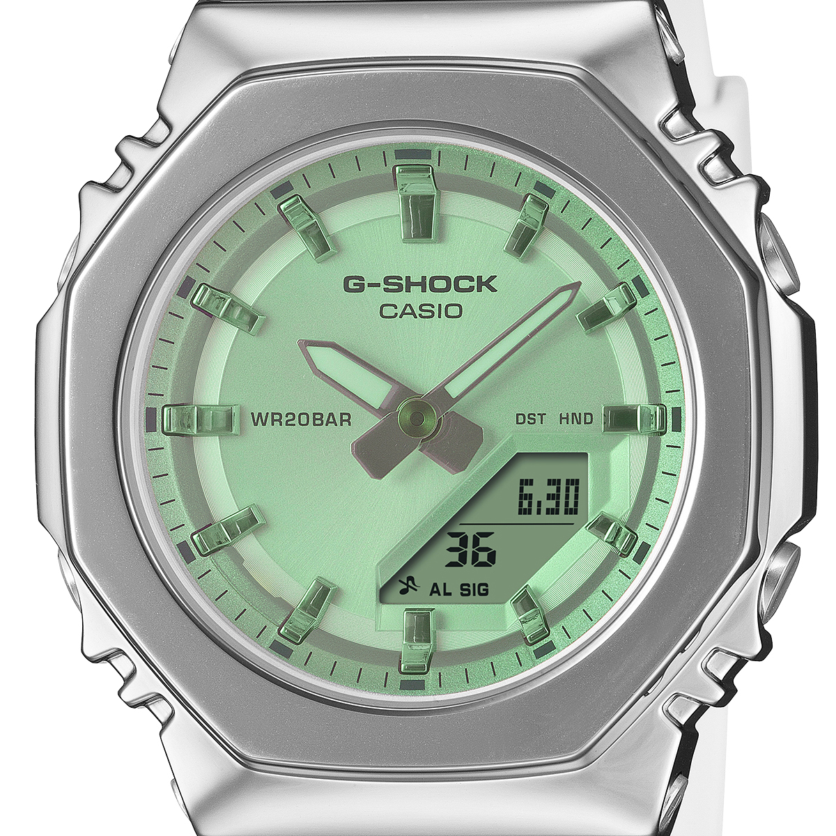 G-SHOCK ミッドサイズ メタルカバード サマーリフレクション グリーン GM-S2110SR-7AJF メンズ レディース 腕時計 電池式 国内正規品 カシオの画像