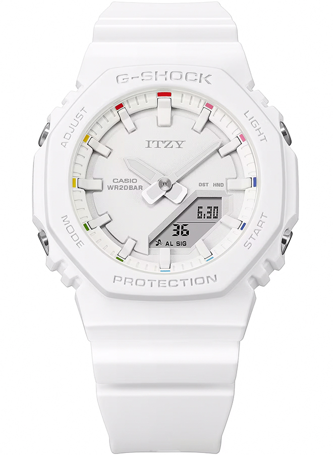 G-SHOCK コンパクトサイズ ITZY コラボレーションモデル GMA-P2100IT-7AJR レディース 腕時計 電池式 アナデジ オクタゴン ホワイト 国内正規品｜theclockhouse｜02