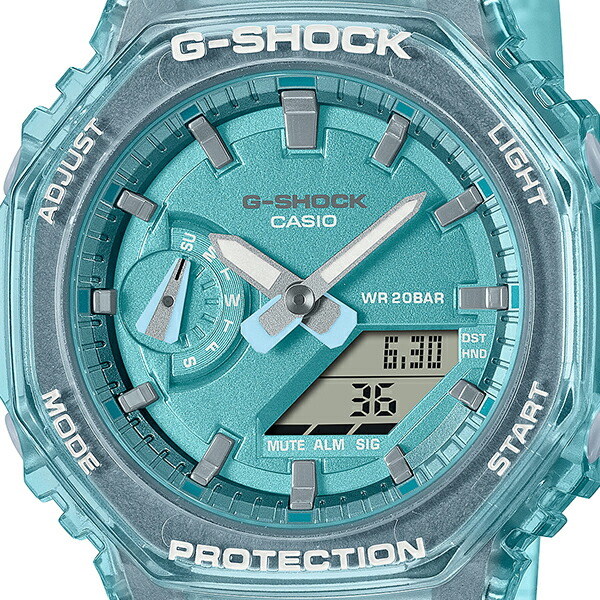 G-SHOCK アナデジ オクタゴン スケルトン 水色 GMA-S2100SK-2AJF メンズ レディース 腕時計 電池式 小型 国内正規品 カシオ