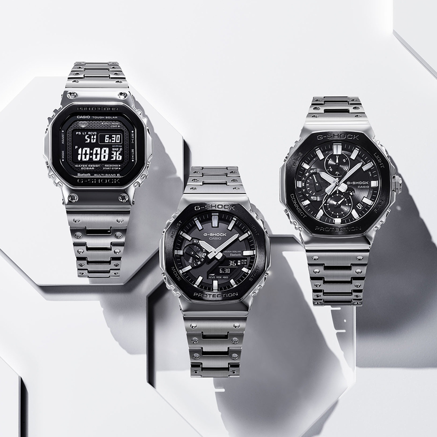 G-SHOCK フルメタル デュアルタイム クロノグラフ ブラックベゼル GMC