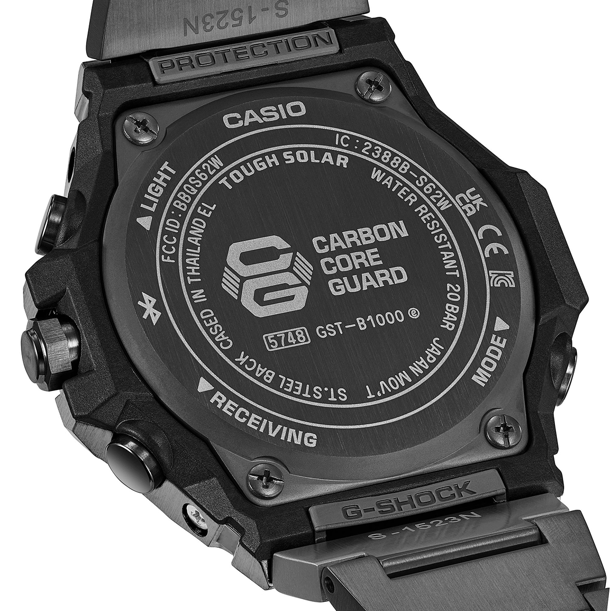 6月5日発売 G-SHOCK G-STEEL スリークスタイル ブラックIPモデル GST-B1000BD-1AJF メンズ 腕時計 ソーラー Bluetooth アナログ 小型 国内正規品 カシオの画像