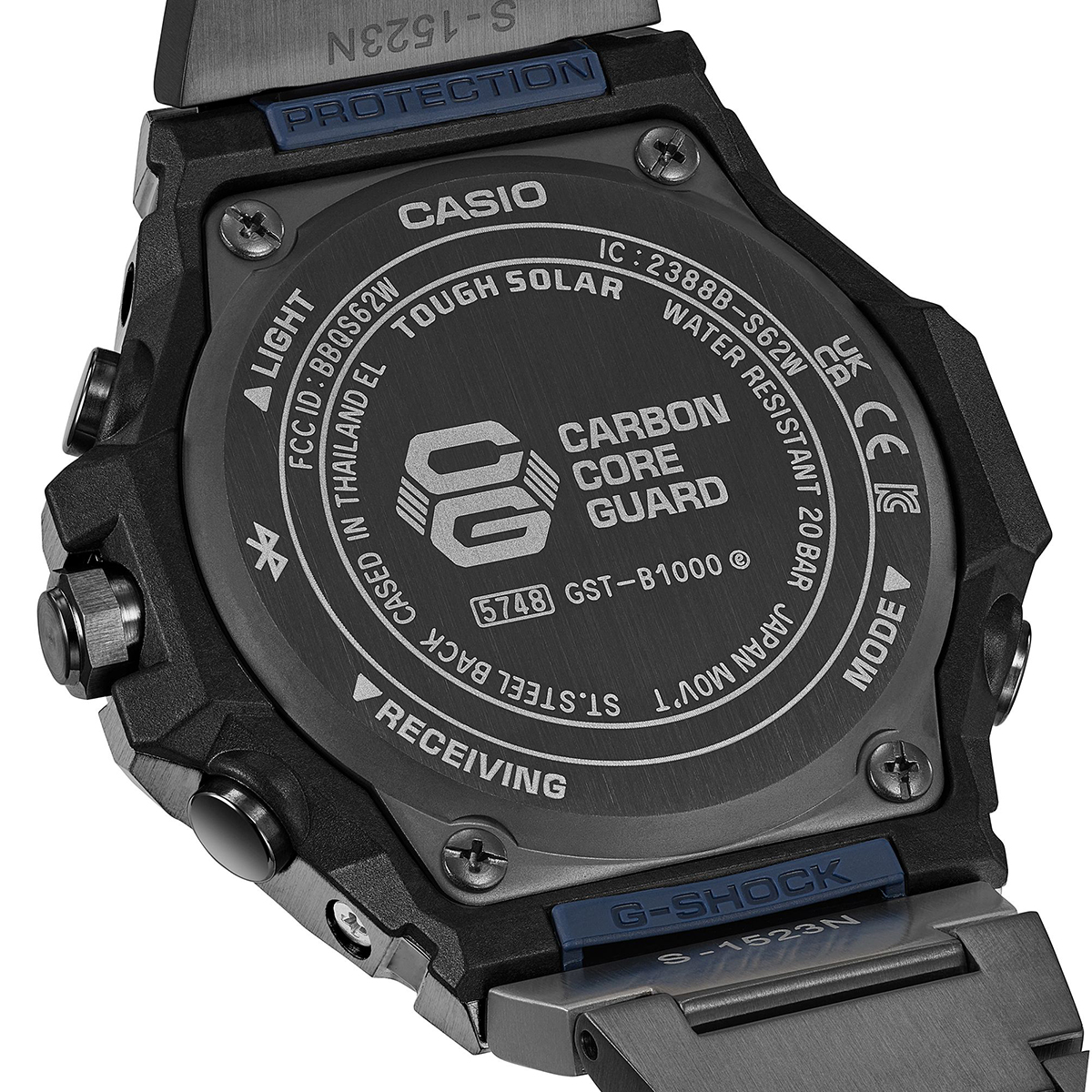 6月5日発売 G-SHOCK G-STEEL スリークスタイル ブラックIPモデル GST-B1000BD-2AJF メンズ 腕時計 ソーラー Bluetooth アナログ 小型 国内正規品 カシオの画像