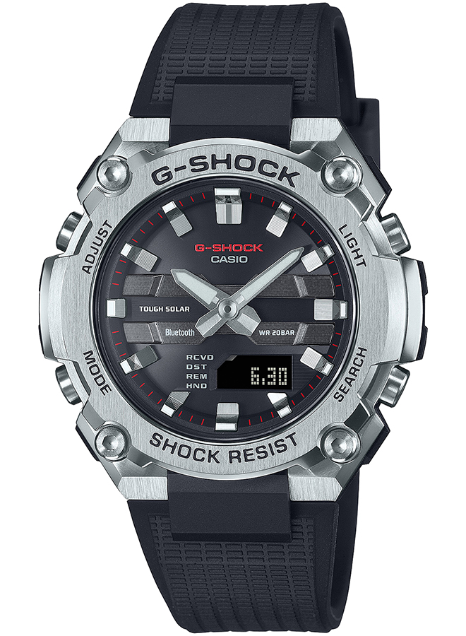 G-SHOCK G-STEEL 小型モデル GST-B600-1AJF メンズ 腕時計 ソーラー Bluetooth アナデジ 樹脂バンド シルバー ブラック 反転液晶 国内正規品｜theclockhouse｜02